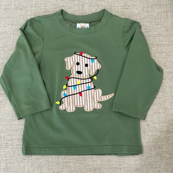Busy Bees Smocks Christmas puppy long sleeve top, 4T 🎄 - Picture 1 of 3